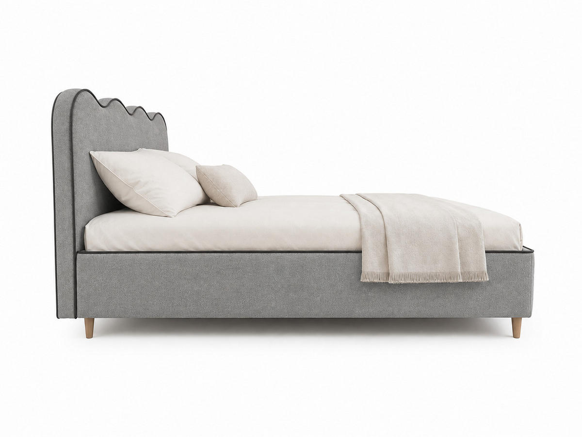 POLSTERBETT COCO 180x200 cm Anthrazit mit Bettkasten Bonellmatratze H3 - Anthrazit, Textil (180/200cm) - KS Home Concept
