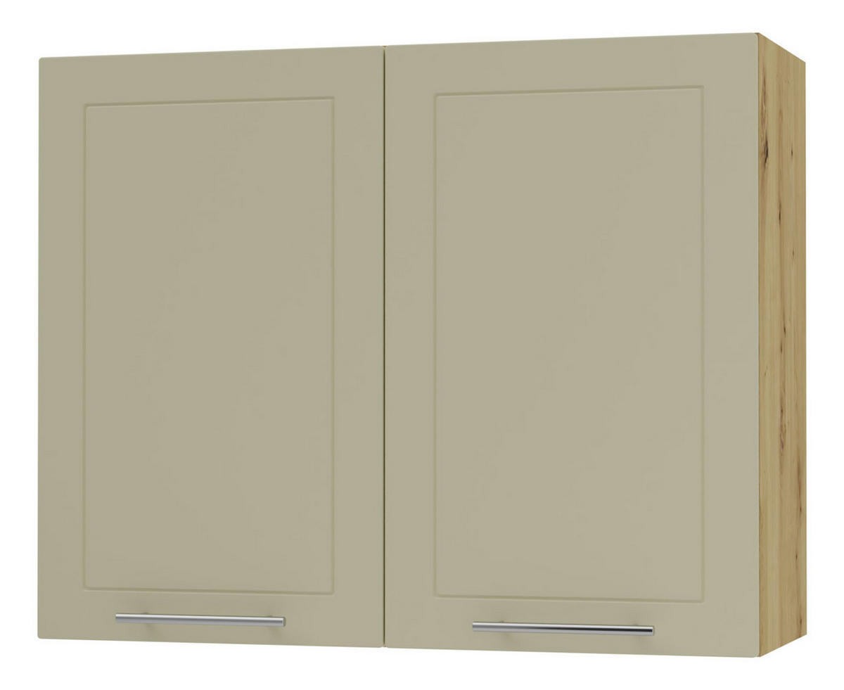 KÜCHENHÄNGESCHRANK Kvantum W3/90 Vanille Matt / Eiche Artisan Matt 90 / 32,5 / 72cm - Creme/Eiche Artisan, Holz/Holzwerkstoff (90/72/32.5cm) - Feldmann-Wohnen