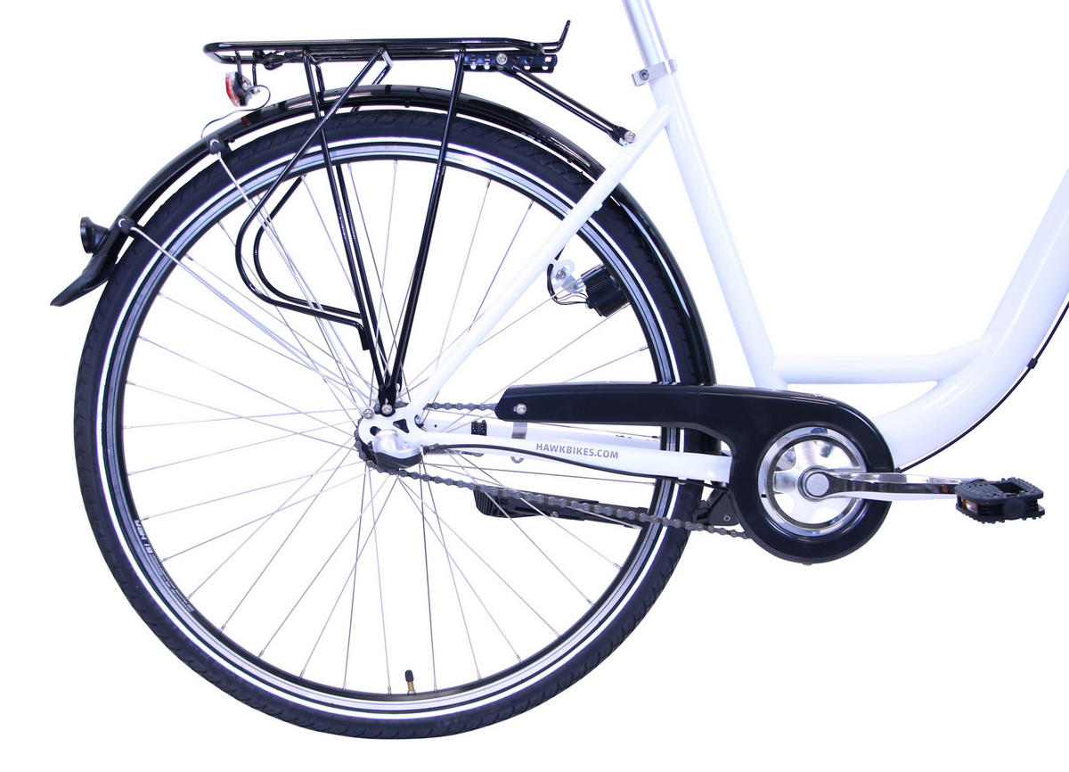 CITYBIKE City Wave Premium White 3 Gang 26 Zoll 43cm & 28 Zoll 48cm - Weiß, Metall (48cm) - Hawk Bikes