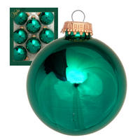 CHRISTBAUMKUGELN Uni-Design Cosima Grün 7cm (Glas / 8 Stk.) - Grün, Glas (7/7/7cm) - Krebs Glas Lauscha