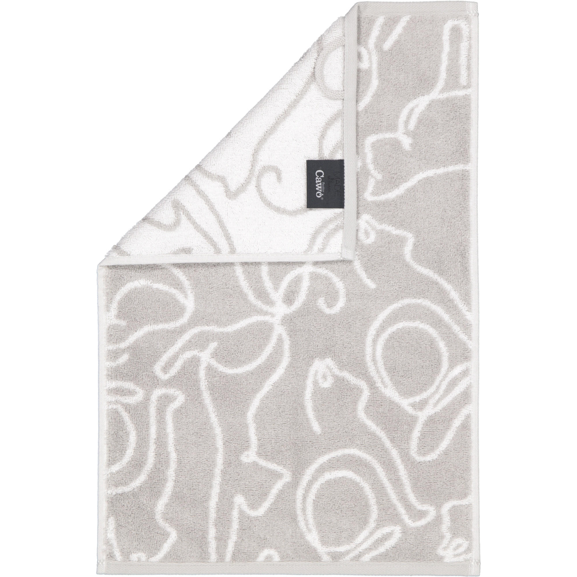 GÄSTETUCH CUTE CATS EDITION CATS 6264 PLATIN/WEISS - 76 - Grau, Textil (30/50cm) - Cawoe