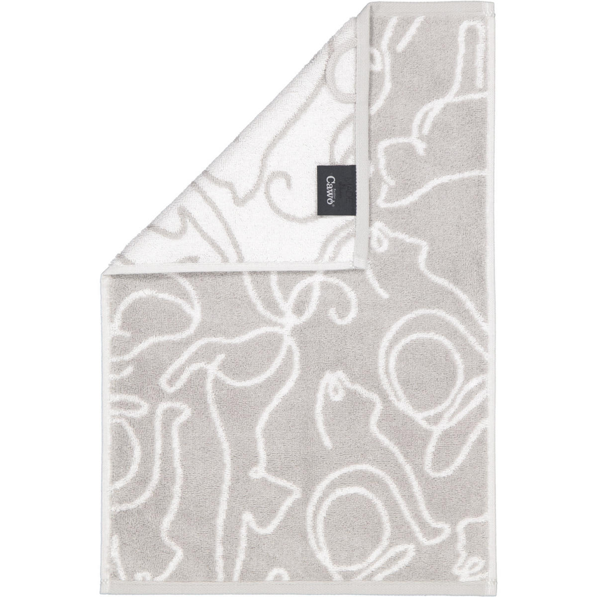 GÄSTETUCH CUTE CATS EDITION CATS 6264 PLATIN/WEISS - 76 - Grau, Textil (30/50cm) - Cawoe