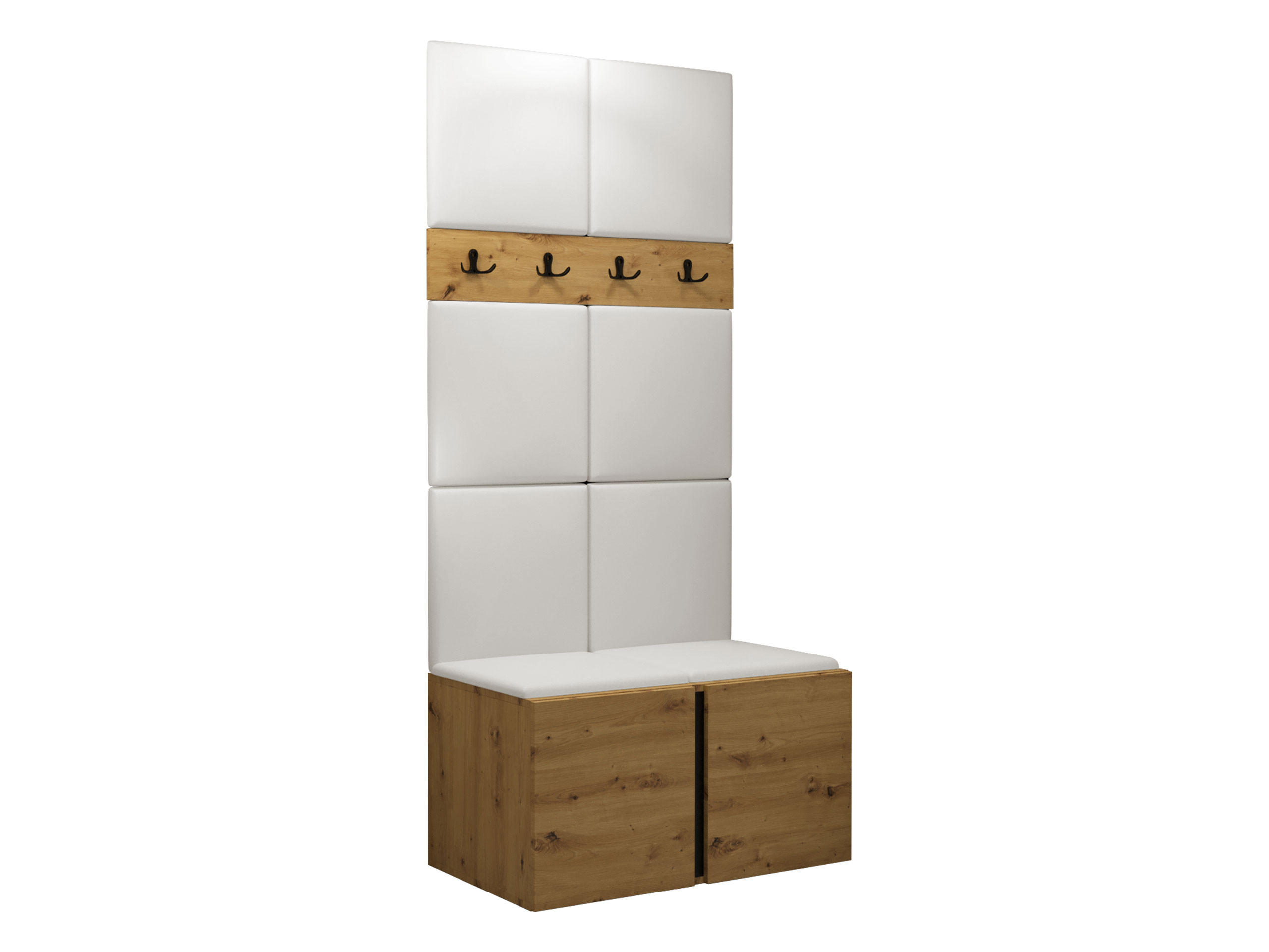 GARDEROBEN-SET Orion IV - Eiche Artisan/Weiß, Holzwerkstoff/Kunststoff (84/186/46cm) - MIRJAN24