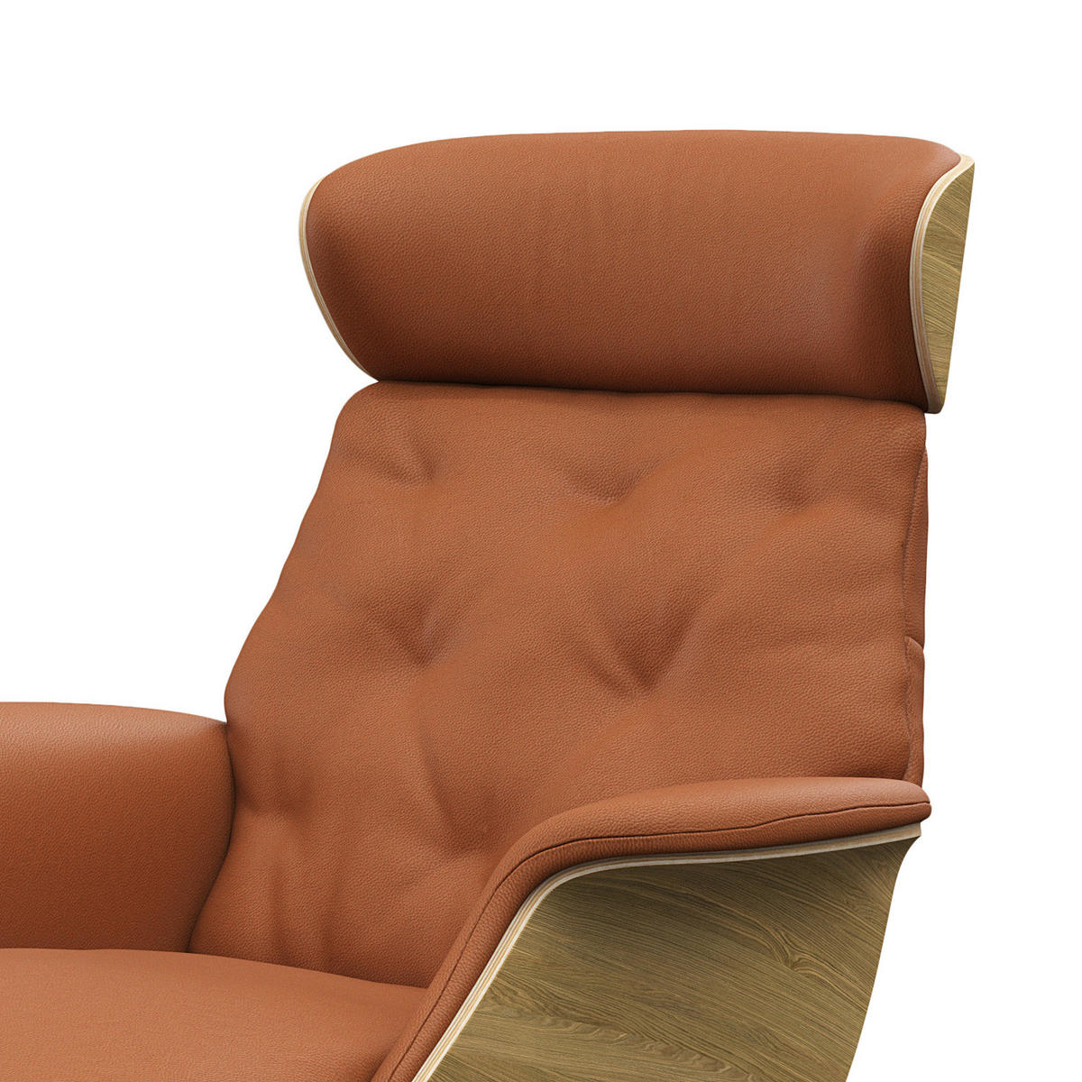 RELAXLIEGE - Echtleder - Kastanienfarben/Chromfarben, Leder/Metall (83/103/147cm) - home24