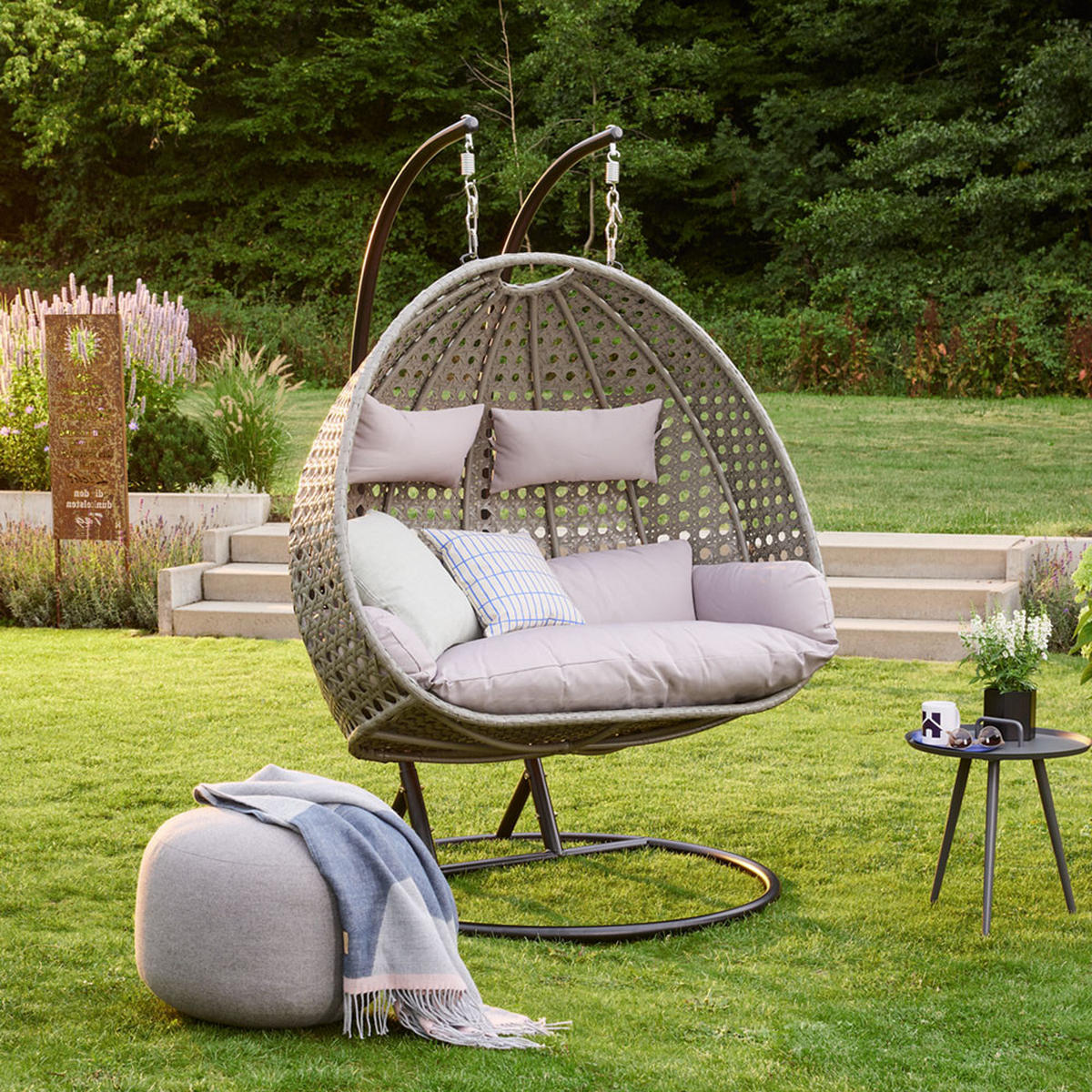 KISSEN TWIN - Grau - Grau, Kunststoff (41/45/105cm) - Home Deluxe