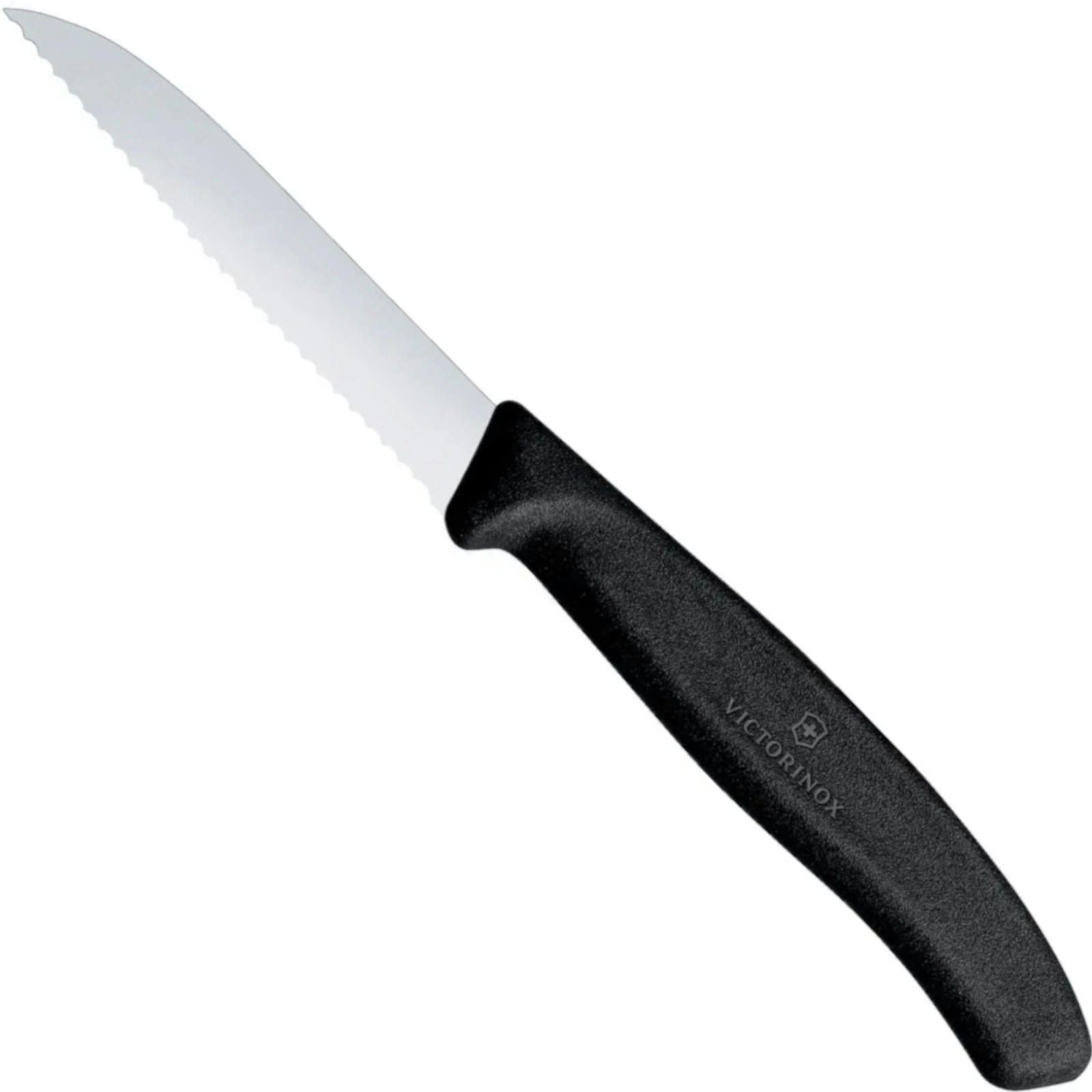 SCHÄLMESSER Swiss Classic - Schwarz - Wellenschliff - 8 cm - Schwarz, Metall (19cm) - Victorinox