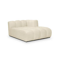 SOFAELEMENT Rechts Chenille Stoff Beige - Hellbraun/Schwarz, Holzwerkstoff/Kunststoff (179/70/113cm) - Makamii