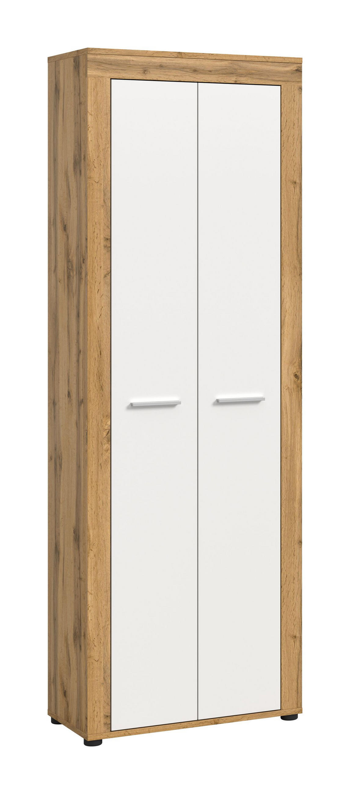 SCHUHSCHRANK JAM (B/H/T: ca. 64/191/35 cm) in Wotan Eiche Nachbildung/weiß - Eichefarben, Holzwerkstoff (64/191/35cm)