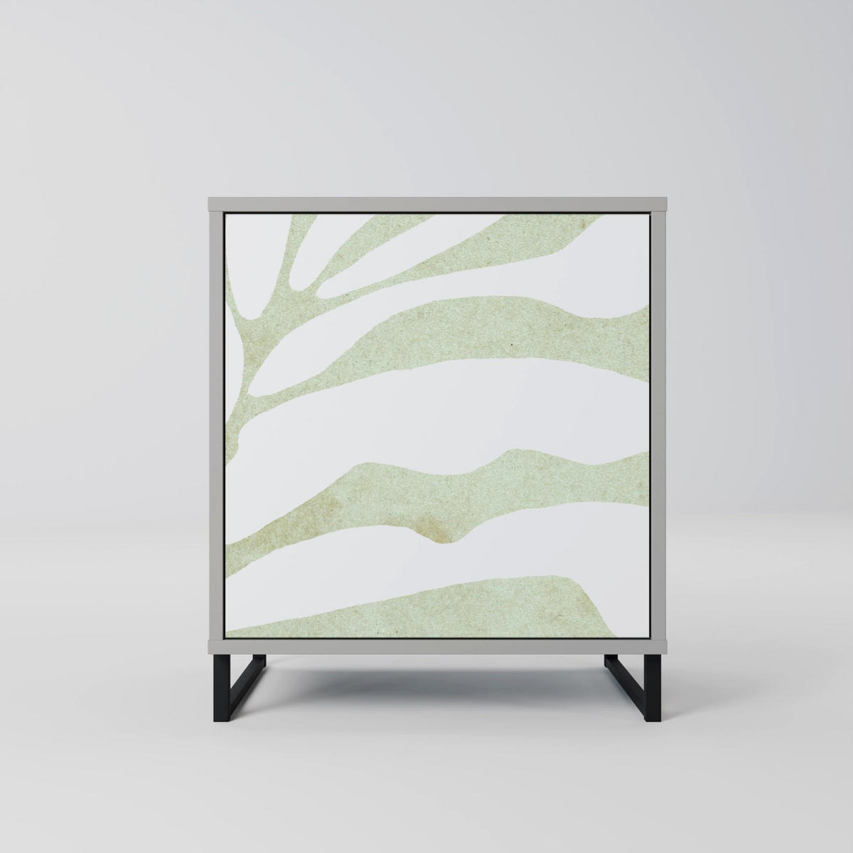 SIDEBOARD BOTANICAL SPARK, Grau, 57,5x42x57,5 cm, Ohne Füße - Multicolor/Grau, Holzwerkstoff (57.5/57.5/42cm) - SpaceRebels