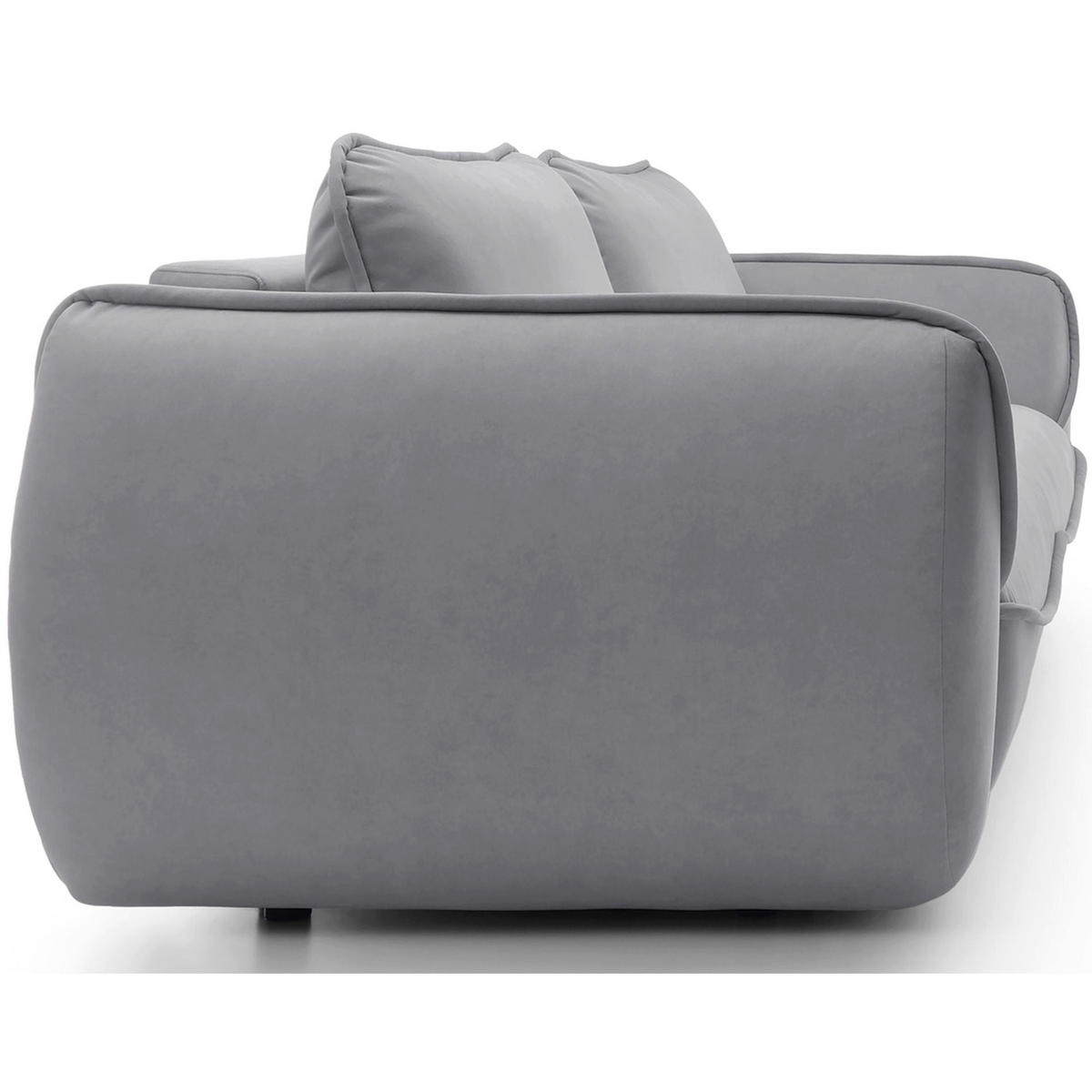 3-SITZER SOFA Cutie Hellgrau Easy-Clean-Velours - Hellgrau/Schwarz, Textil (257/90/114cm) - Selsey