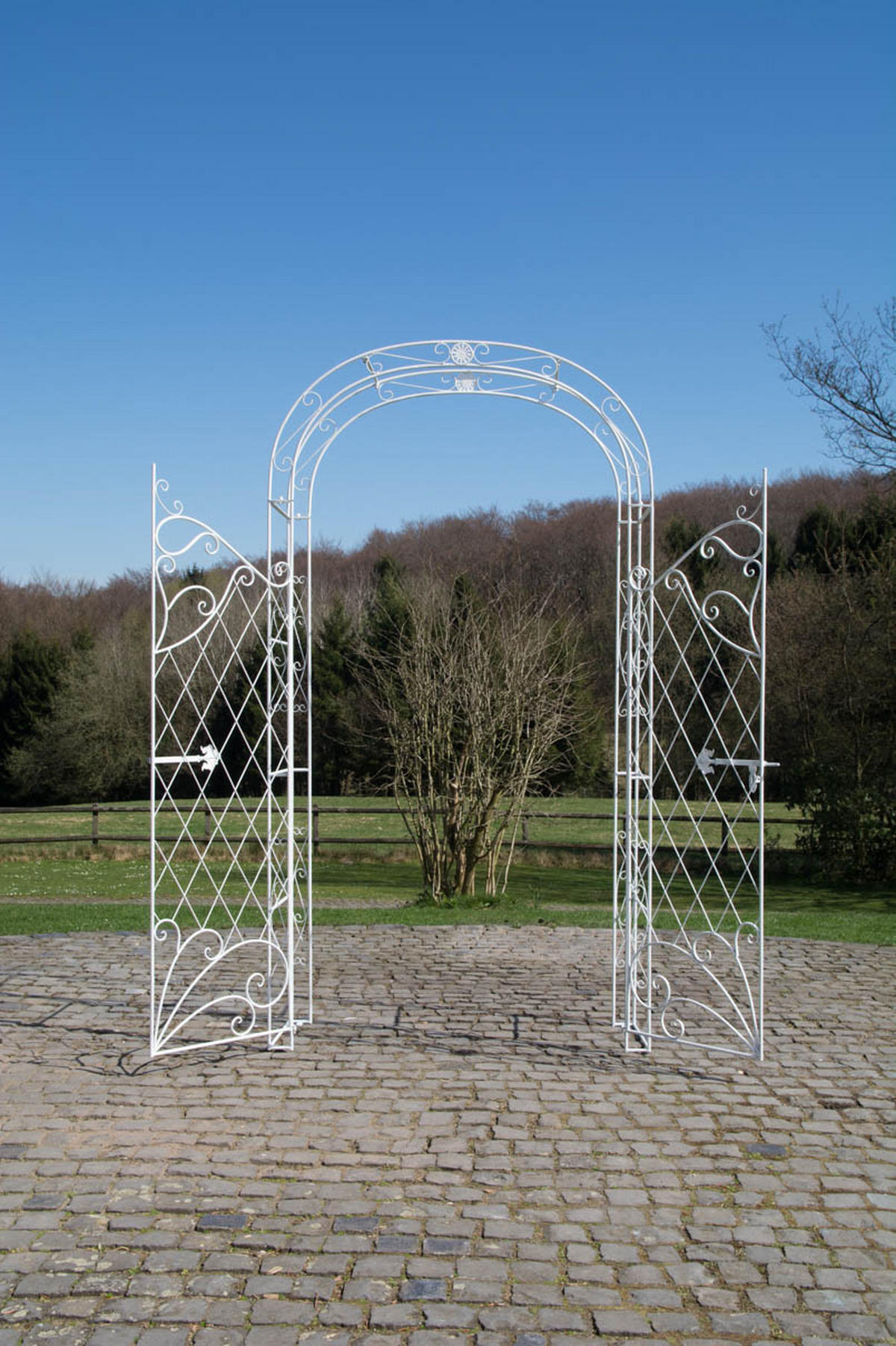 ROSENBOGEN Metall Antik Weiß - Weiß, Metall (120/220/40cm) - CLP