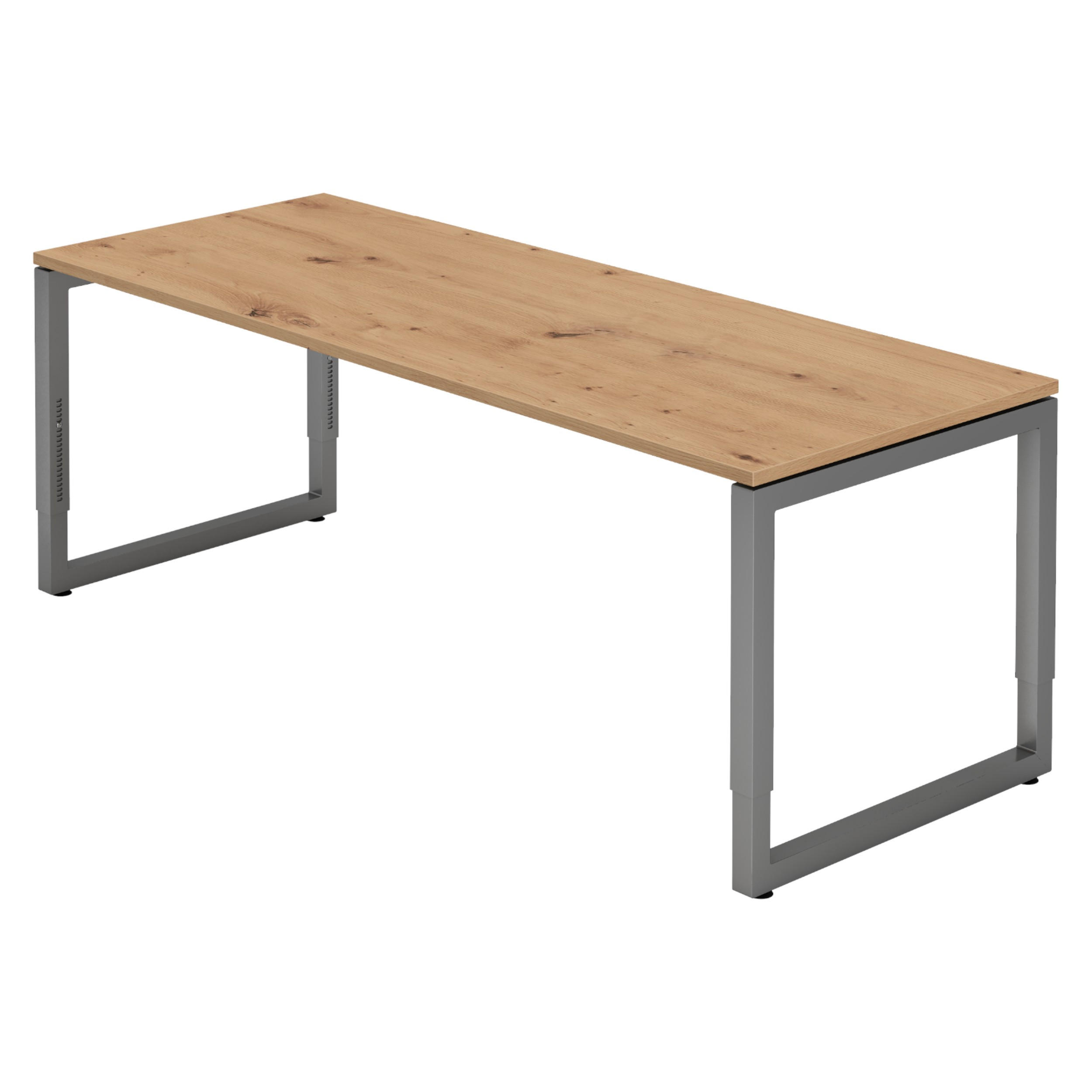 SCHREIBTISCH Serie-R 80/200/74 cm in Wildeiche/Graphitfarben - Wildeiche/Graphitfarben, Holzwerkstoff (80/200/74cm) - bümö