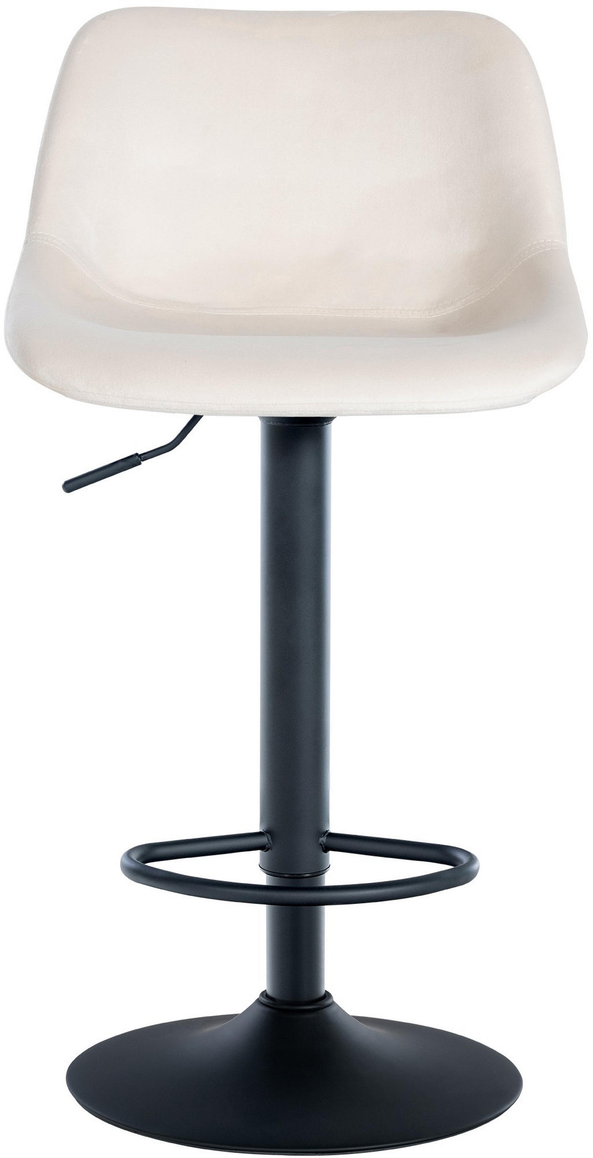 BARHOCKER 2er Set Samt creme - Creme/Schwarz, Textil/Metall (43/79/49cm) - CLP