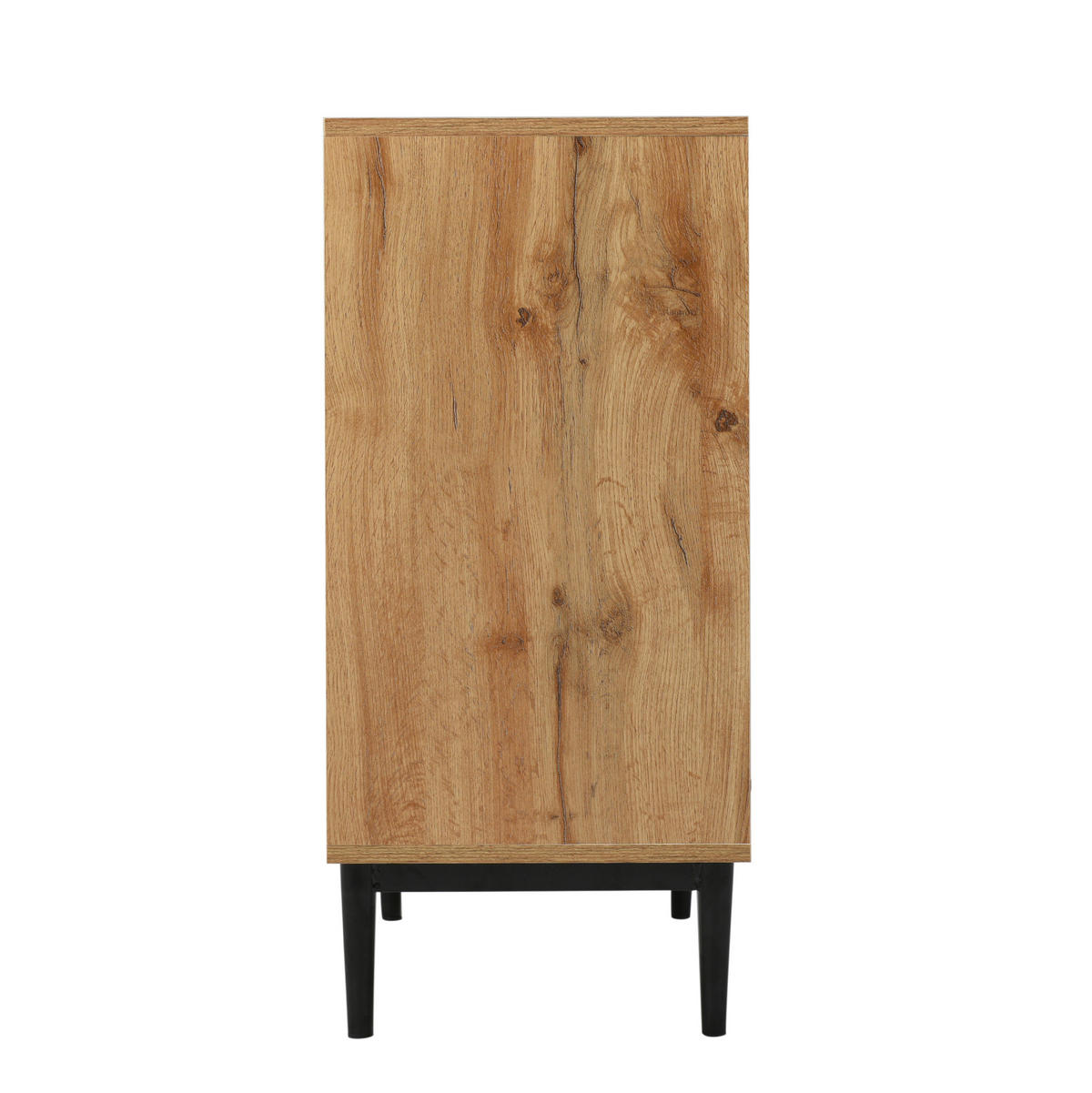 SIDEBOARD aus MDF 160x35x76 cm Schwarz/Holzoptik mit 3 Türen und verstellbaren Regalen - Naturfarben, Holzwerkstoff (160/76/35cm) - IVMEU