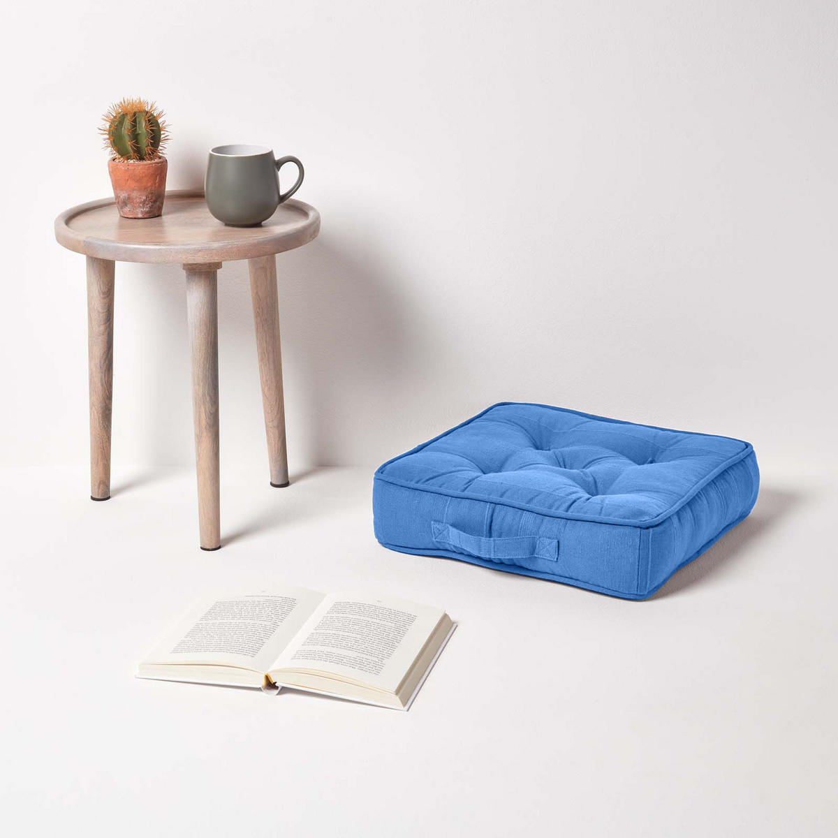 SITZKISSEN Rajput blau 40/40/8 cm - Blau, Textil (40/40/8cm) - Homescapes