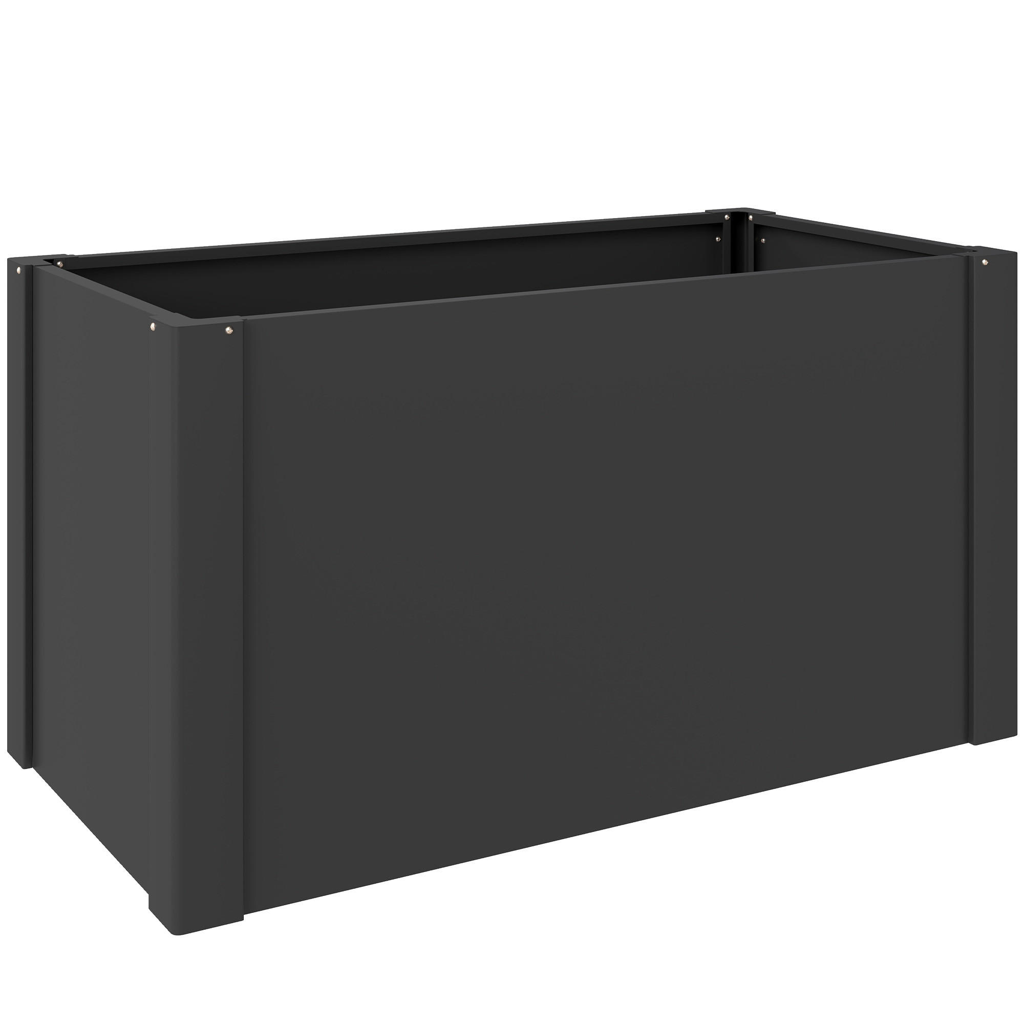 HOCHBEET Verzinkter-Stahl Schwarz - Schwarz, Metall (52/55/102cm) - Outsunny