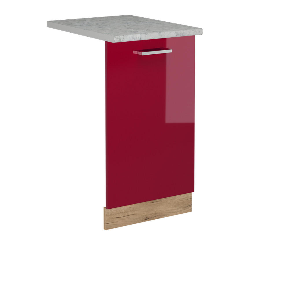 GESCHIRRSPÜLBLENDE R-Line Rot Hochglanz 45 cm , AP Marmor - Honigeiche/Rot, Holzwerkstoff (45/81.8/1.6cm) - Vicco