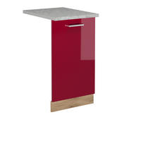 GESCHIRRSPÜLBLENDE R-Line Rot Hochglanz 45 cm , AP Marmor - Honigeiche/Rot, Holzwerkstoff (45/81.8/1.6cm) - Vicco