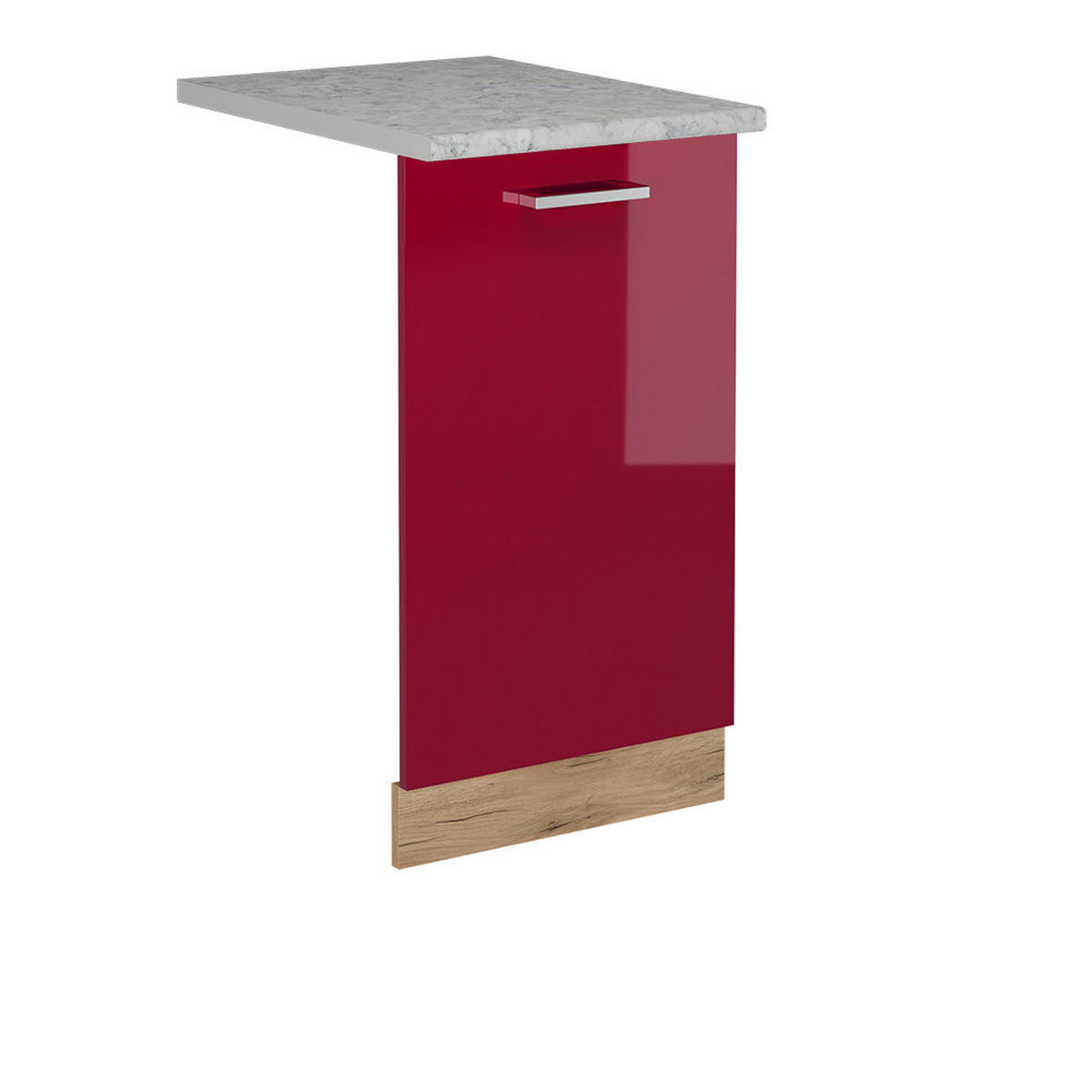 GESCHIRRSPÜLBLENDE R-Line Rot Hochglanz 45 cm , AP Marmor - Honigeiche/Rot, Holzwerkstoff (45/81.8/1.6cm) - Vicco