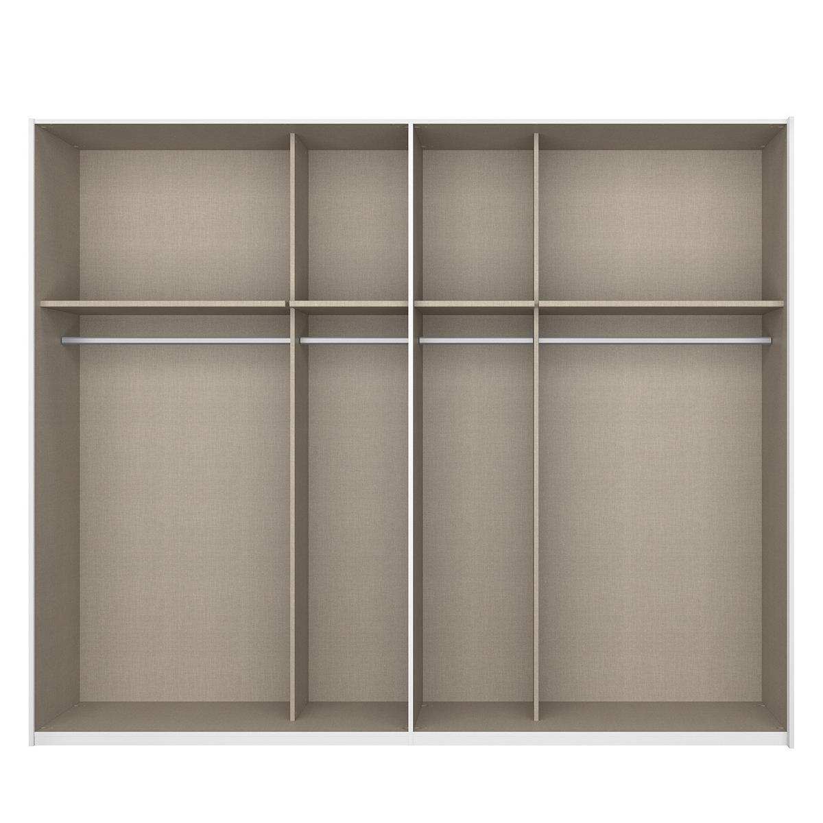 SCHWEBETÜRENSCHRANK - Weiß, Holzwerkstoff (270/222/68cm) - home24