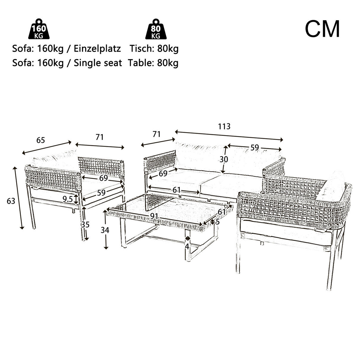 LOUNGEGARNITUR beige - Beige, Metall - Urban Meuble