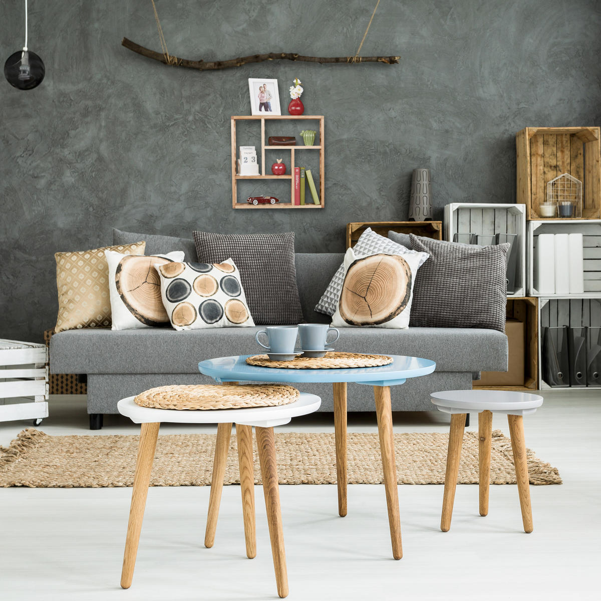 WANDREGAL - Hellbraun, Holz (50/15/50cm) - Relaxdays