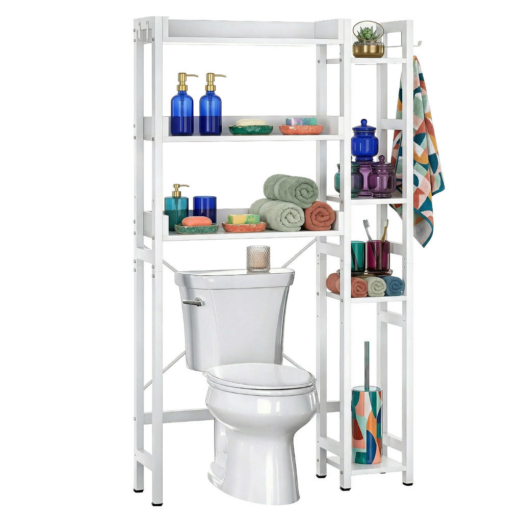 Relaxdays REGÁL Bílý nad WC 3 patra