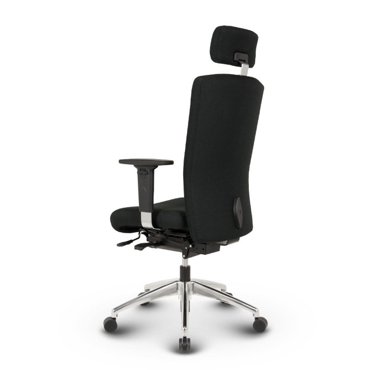 CHEFSESSEL Terox Stoff Schwarz - ergonomisch, 150 kg belastbar, Sitzhöhe 48-60cm - Schwarz, Kunststoff/Textil (65/112/60cm) - Versee