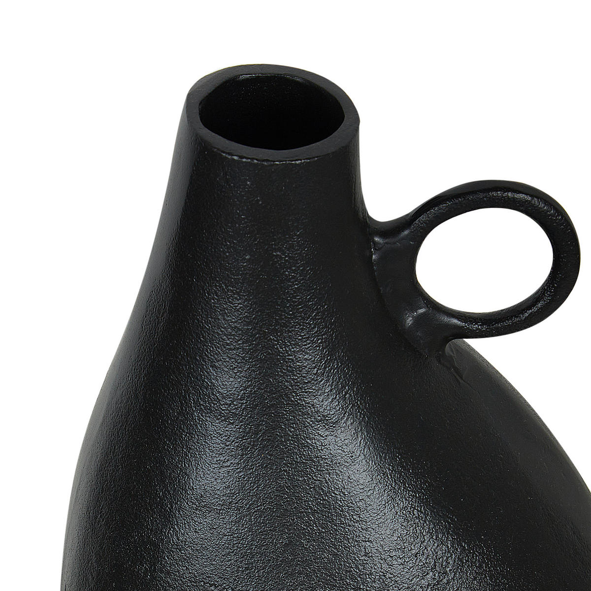 DEKOVASE Aluminium schwarz Narbada - Schwarz, Metall (36cm) - Beliani