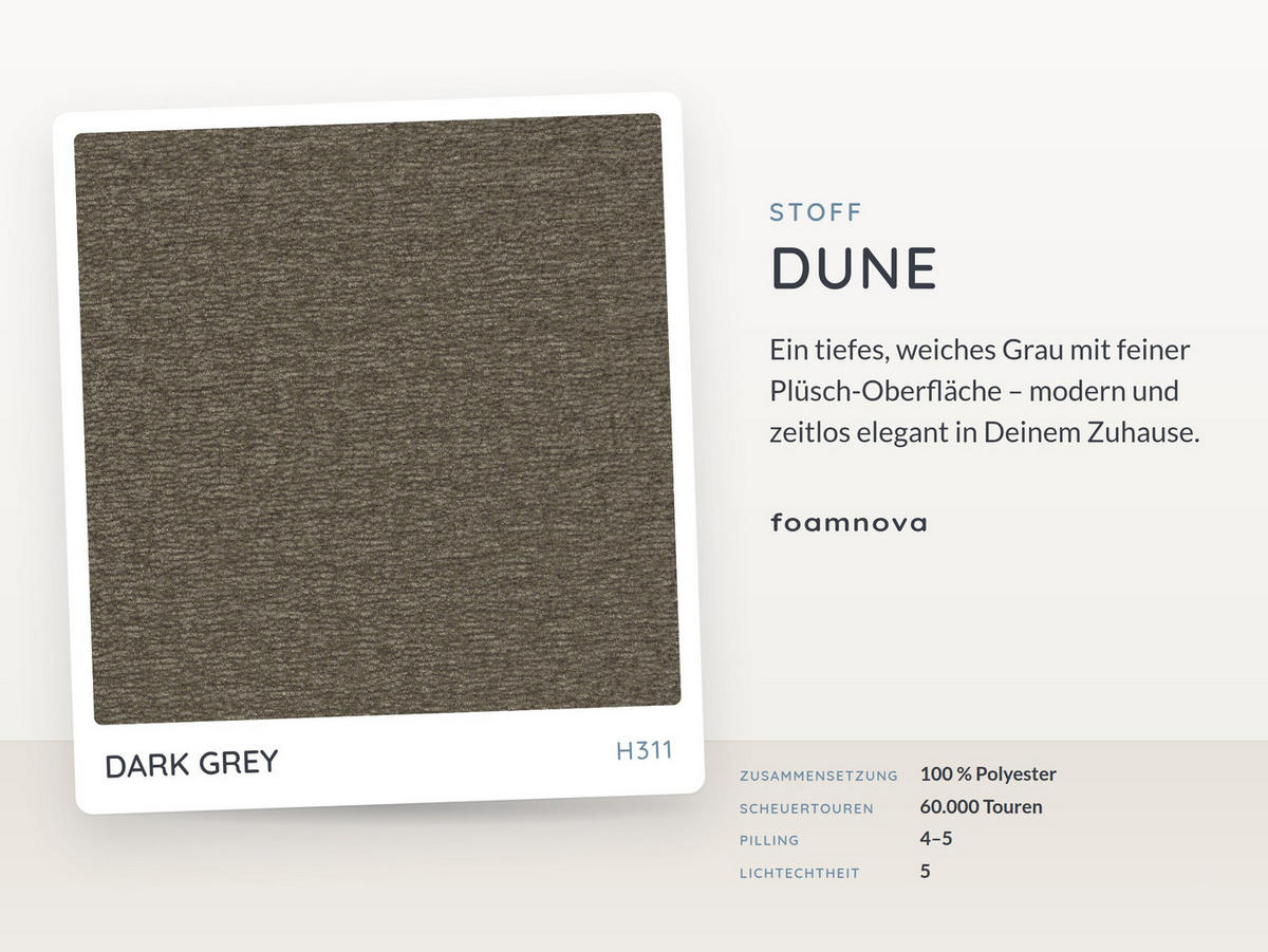 BIGSOFA Vannes Chenille Grau 272/134/68 cm - Dunkelgrau, Kunststoff/Textil (272/68/134cm) - foamnova
