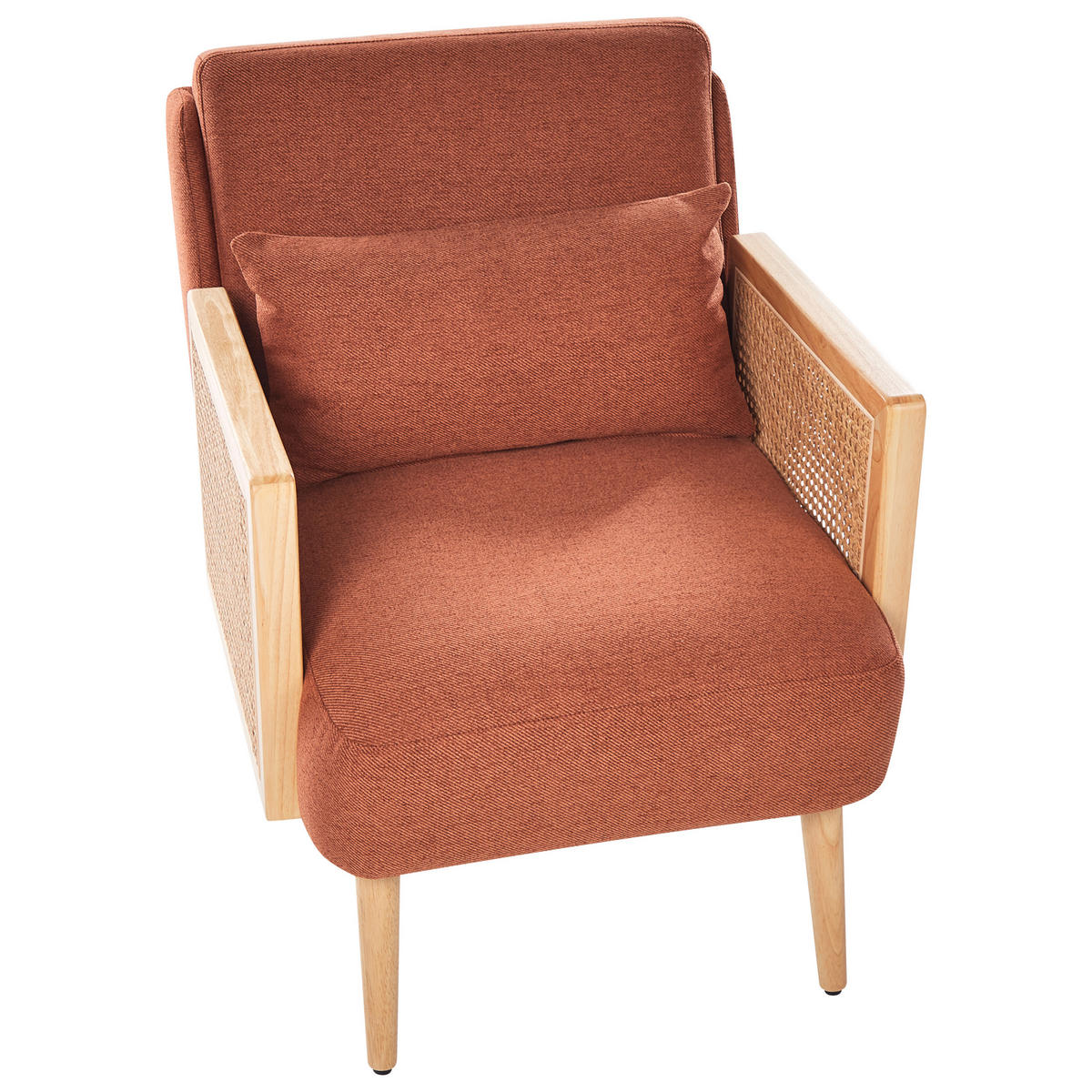 SESSEL Polsterbezug Orange Orum - Hellbraun/Orange, Textil (65/80/78cm) - Beliani