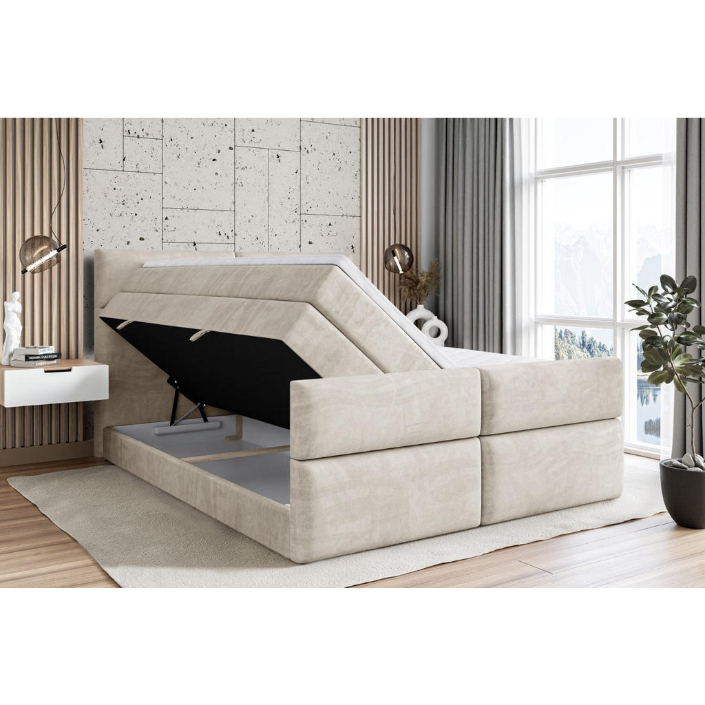 Thumbnail - Altdecor Boxspringbett, Creme, Holzwerkstoff, Höhe ca. 20 cm, 140x200 cm, Schlafzimmer, Betten, Boxspringbetten