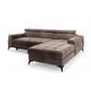 ECKSOFA L Form Arkucio Mini Braun 260/200/95 cm Rechts mit Schlaffunktion - Schwarz/Braun, Textil/Metall (260/200cm) - AX Living