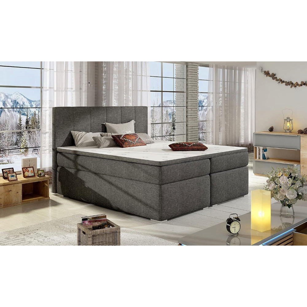 BOXBETT Alice Bonellfederkern - Dunkelbraun, Holz/Holzwerkstoff (140/200cm) - Best For Home