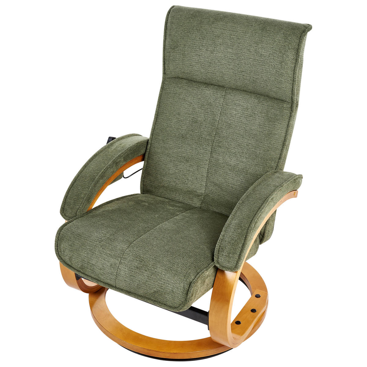 MASSAGESTUHL mit Fußstütze Stoff Grün Hero - Braun/Grün, Holz/Textil (51/102/80cm) - Beliani