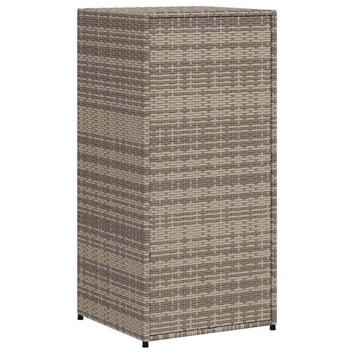 GARTENSCHRANK Grau 55/55/111 Cm Poly Rattan - Grau, Kunststoff (55/111/55cm) - vidaXL