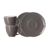 ESPRESSOTASSEN MIT UNTERTASSEN Suomi Braun 90 ml 2er Set - Braun, Keramik (0.09L) - Ritzenhoff Breker