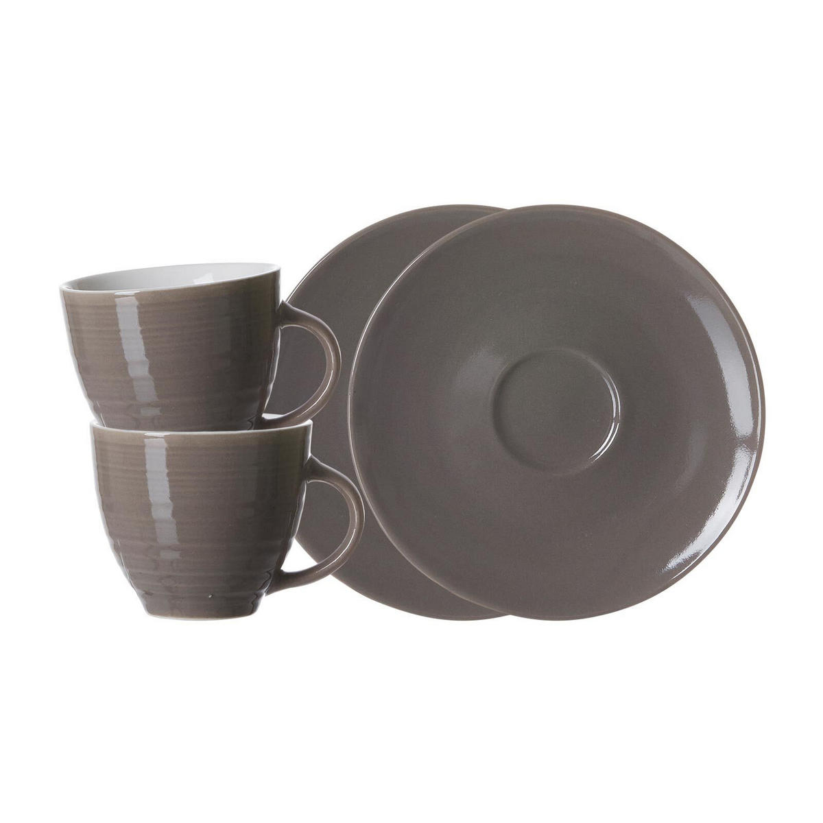 ESPRESSOTASSEN MIT UNTERTASSEN Suomi Braun 90 ml 2er Set - Braun, Keramik (0.09L) - Ritzenhoff Breker