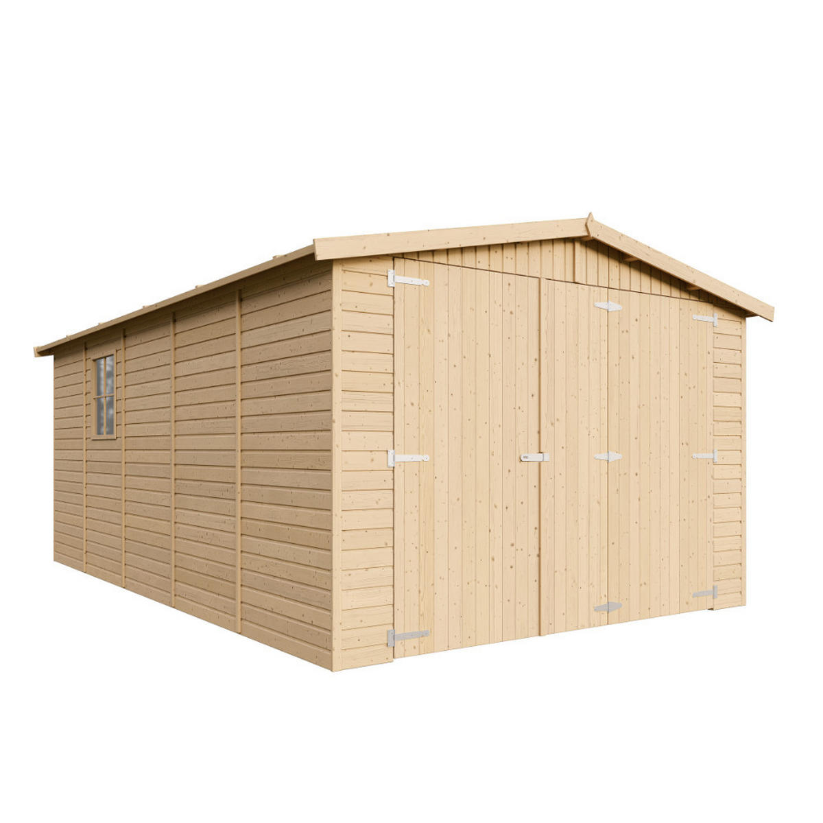 LESENA garaža 15 m² - H222x516x324 cm - Panelna konstrukcija - M101 - naravne barve, les (303/183/493cm) - Timbela