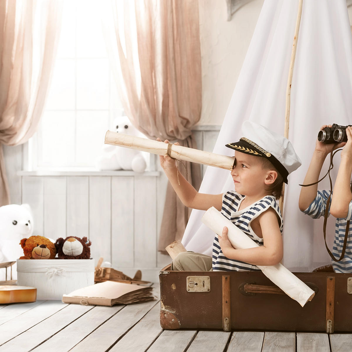 4XAUFBEWAHRUNGSKORB - Multicolor, Holz/Holzwerkstoff (33/17/23cm) - Relaxdays