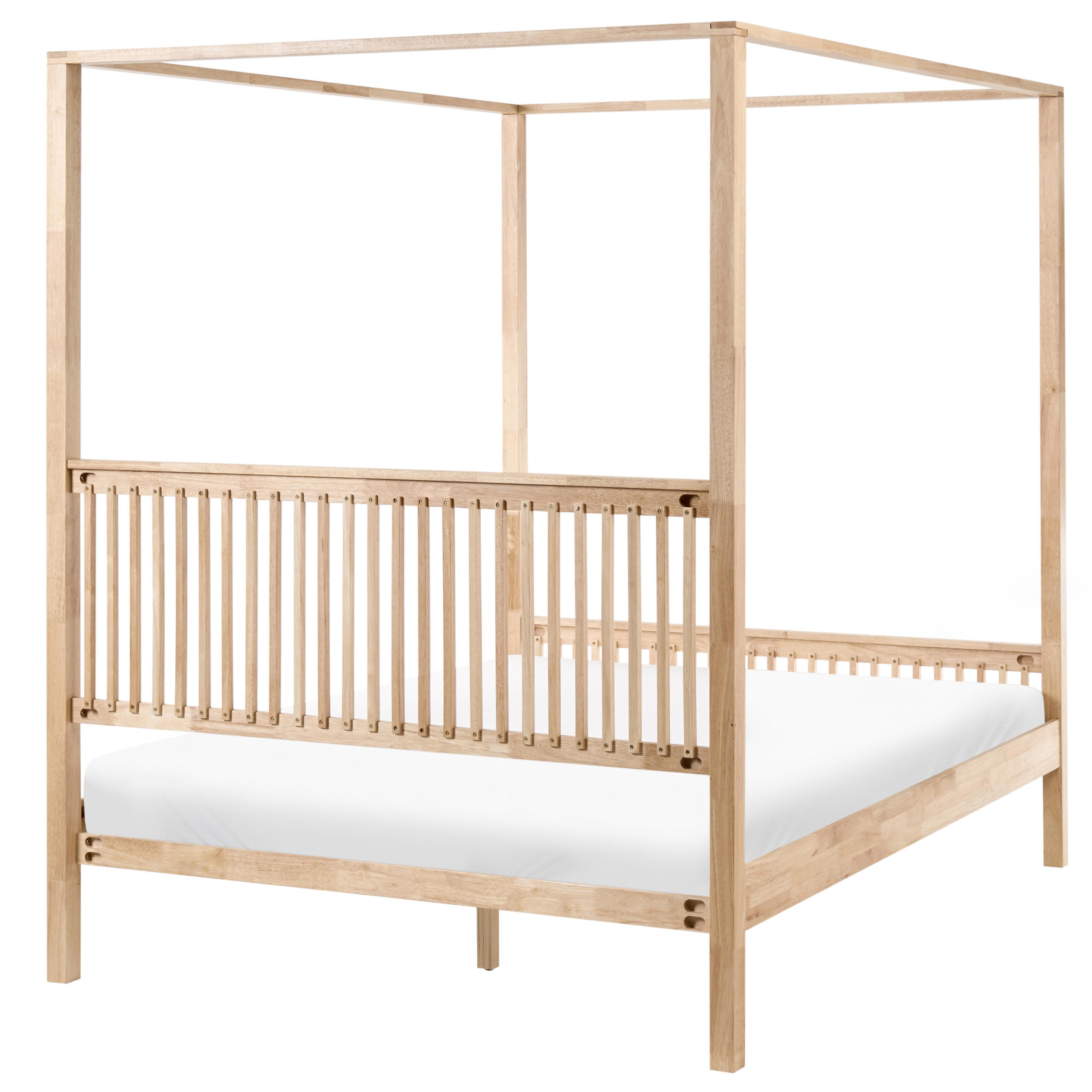 Beliani Himmelbett Hellbraun 160x200 cm