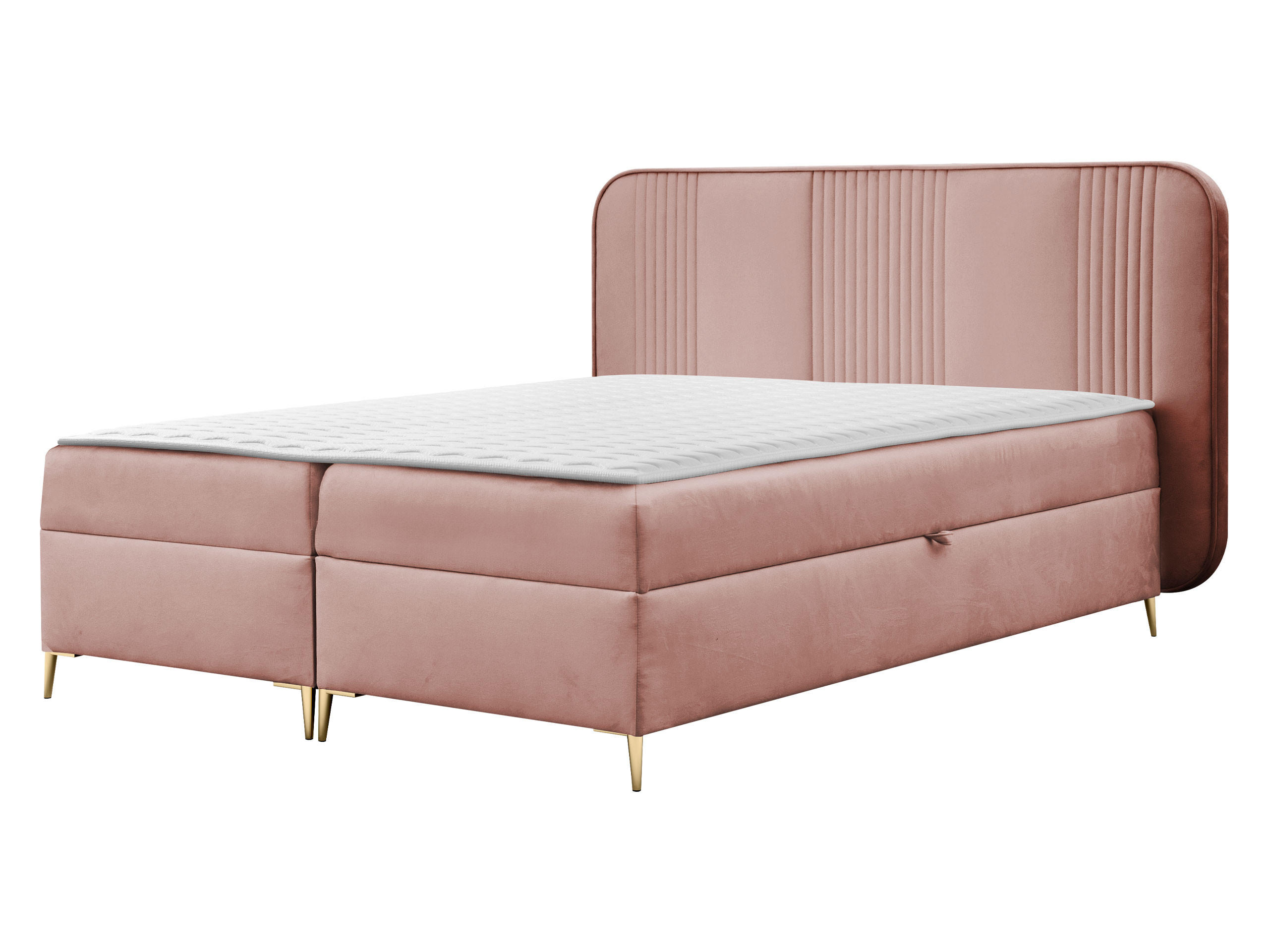 BOXBETT Fandy - Goldfarben/Rosa, Holz/Textil (160/200cm) - MIRJAN24