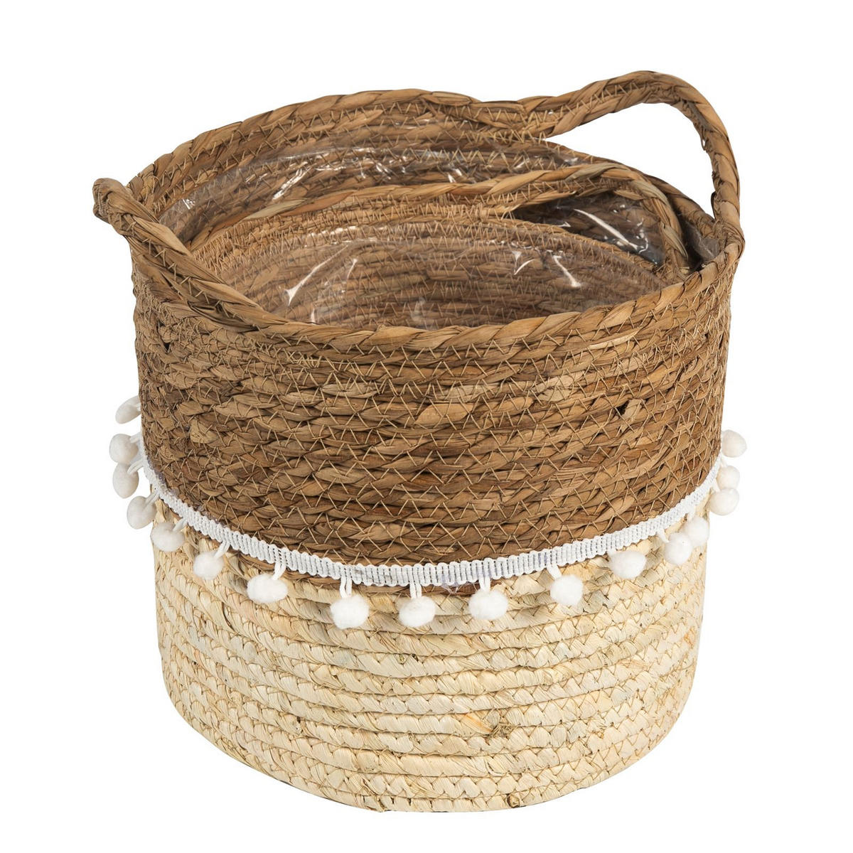 PFLANZENKÖRBE LINI - Naturfarben, Kunststoff (26/24cm) - IDIMEX