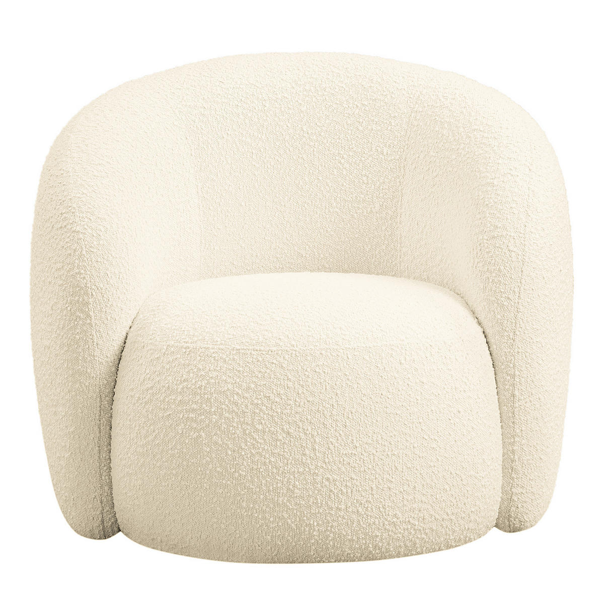 SESSEL - Bouclé - Creme/Schwarz, Kunststoff/Textil (89/76/83cm) - home24