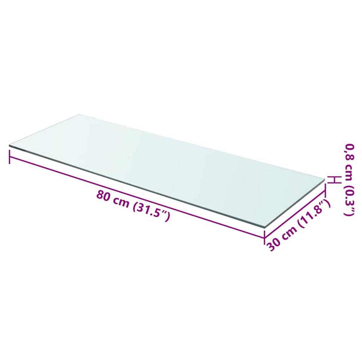 WANDBOARD 80/30/0,8 cm aus Glas Transparent - Transparent, Glas (80/0.8/30cm) - vidaXL