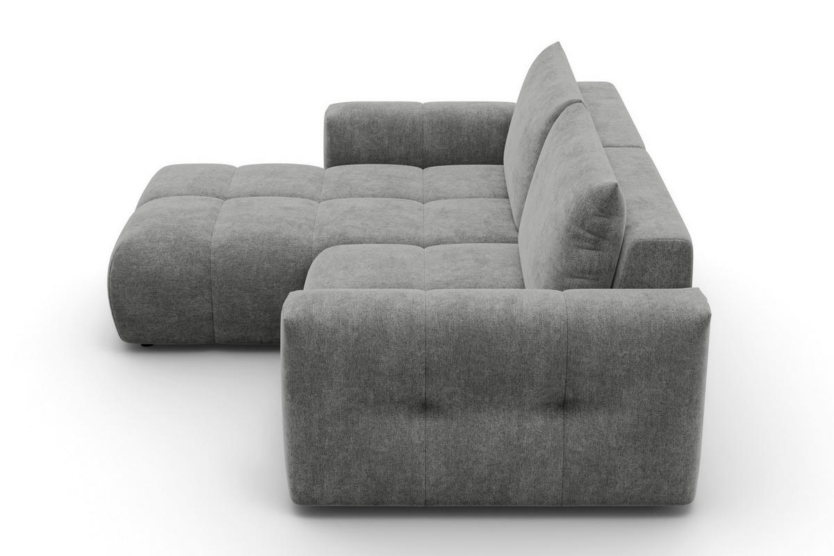 ECKSOFA VERONA 3-Sitzer links, Grau - Schwarz/Grau, Holz/Textil (224/173cm) - Courtois Laville