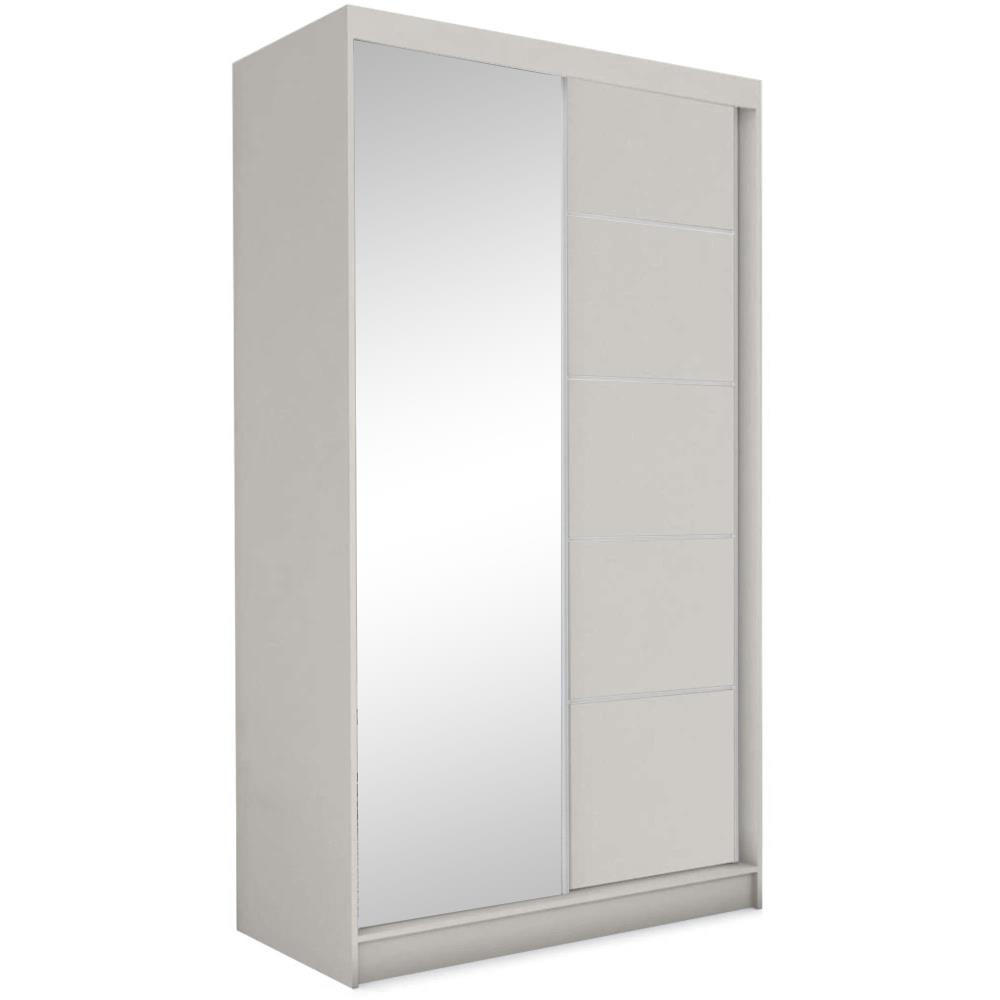 SCHWEBETÜRENSCHRANK Marika II 120/216/61 kaschmir mit Spiegel und Schubladen - Kaschmir, Holzwerkstoff (120/216/61cm) - Beautysofa
