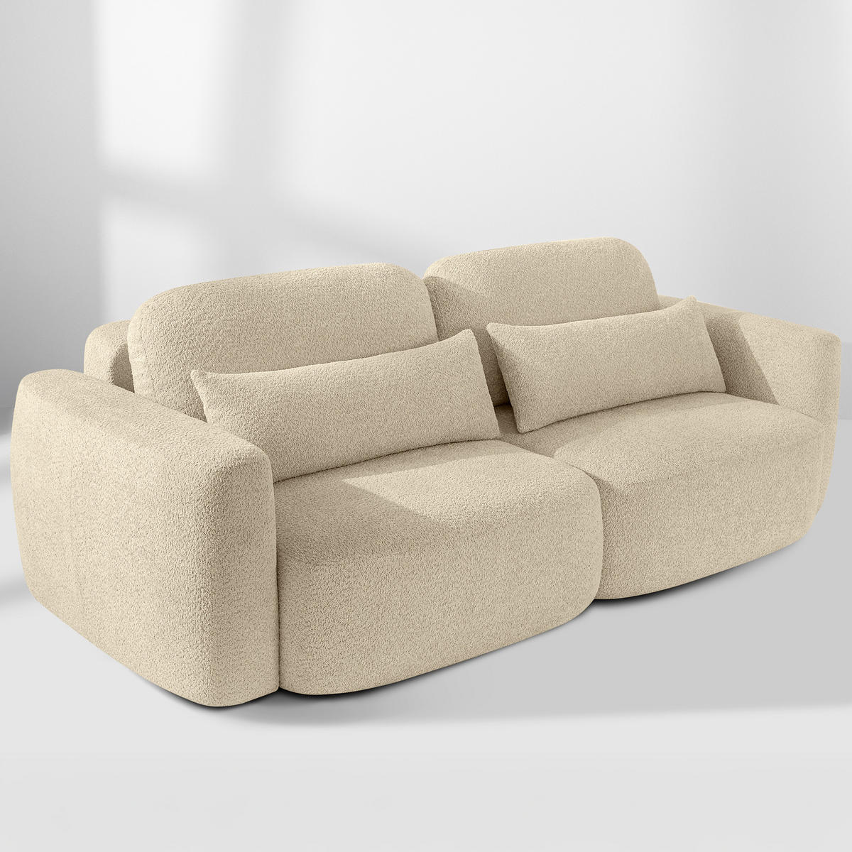 SOFA 3 ELOSA - Beige, Holz/Textil (245/85/115cm) - KONSIMO®