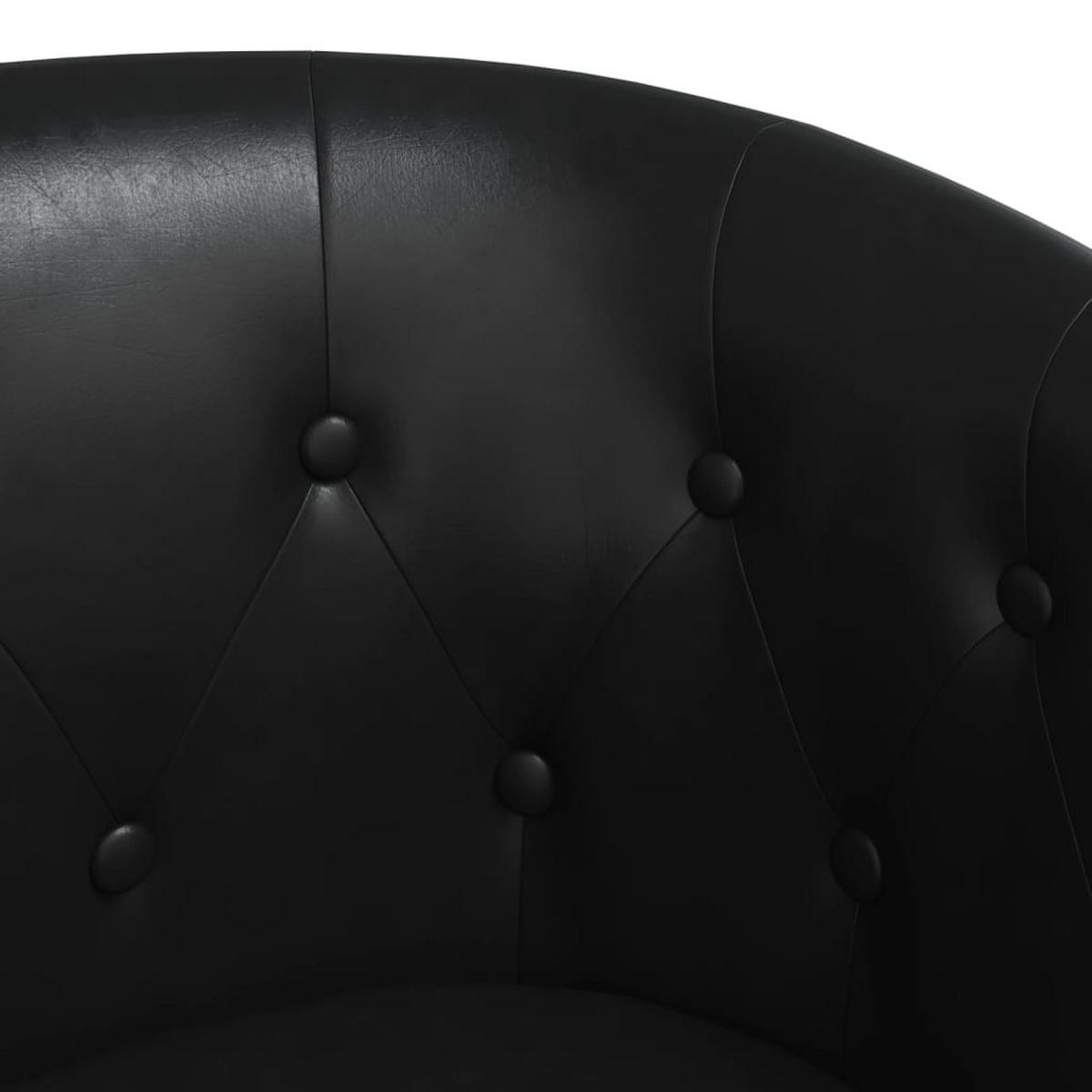 CLUBSESSEL Schwarz Kunstler - Schwarz, Leder (56/68/70cm) - vidaXL