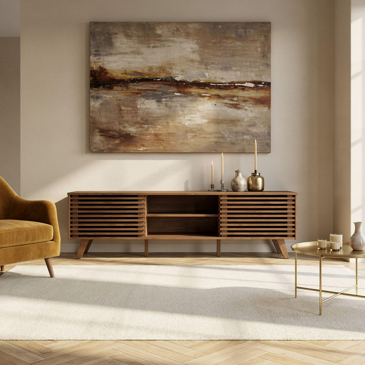 LOWBOARD FÜR 75" TV RIAN Kastanie - Kastanienfarben, Holz (175/50/38cm) - IDIMEX